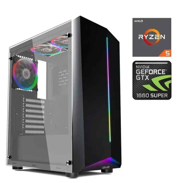 Ігровий ПК 1stPlayer R6 A-3R1 FORSAGE Tower / AMD Ryzen 5 5500 (6 (12) ядер по 3.6 - 4.2 GHz) / 16 GB DDR4 / 512 GB SSD / nVidia GeForce GTX 1660 Super, 6 GB GDDR6, 192-bit б/в - зображення 1