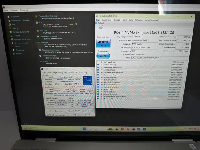 Ноутбук-трансформер Б-клас Dell Inspiron 16 7620 2-in-1 / 16" (1920x1080) IPS Touch / Intel Core i7-1280P (14 (20) ядер по 1.3 - 4.8 GHz) / 16 GB DDR4 / 512 GB SSD M.2 / Intel Iris Xe Graphics / WebCam / Win 11 б/в - зображення 9