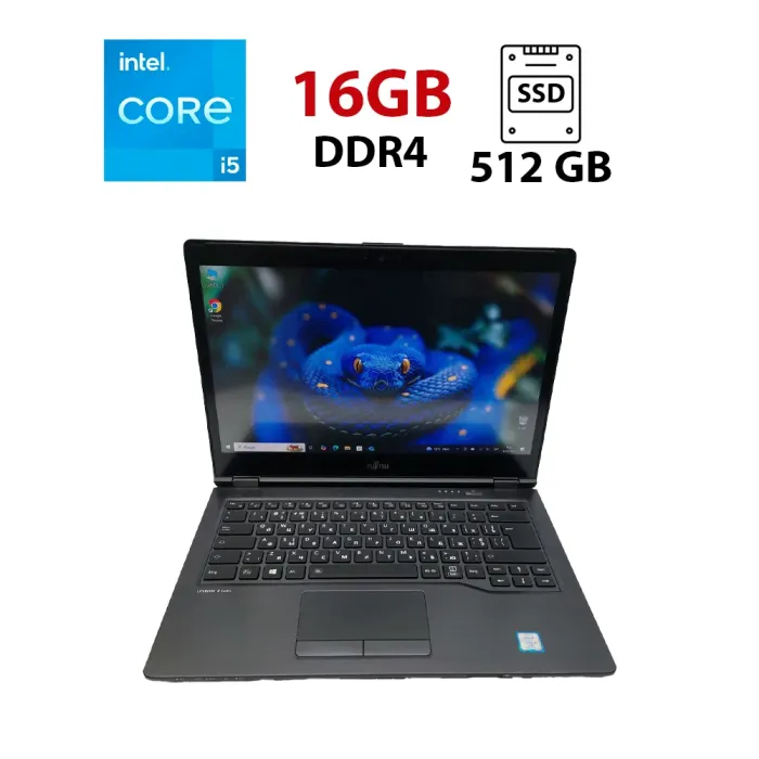 Ноутбук Fujitsu-Siemens LifeBook U749 / 14" (1920x1080) Touch IPS / Intel Core i5-8365U (4 (8) ядра по 1.6 - 4.1 GHz) / 16 GB DDR4 / 512 GB SSD / Intel UHD Graphics 620 / WebCam б/в - зображення 1