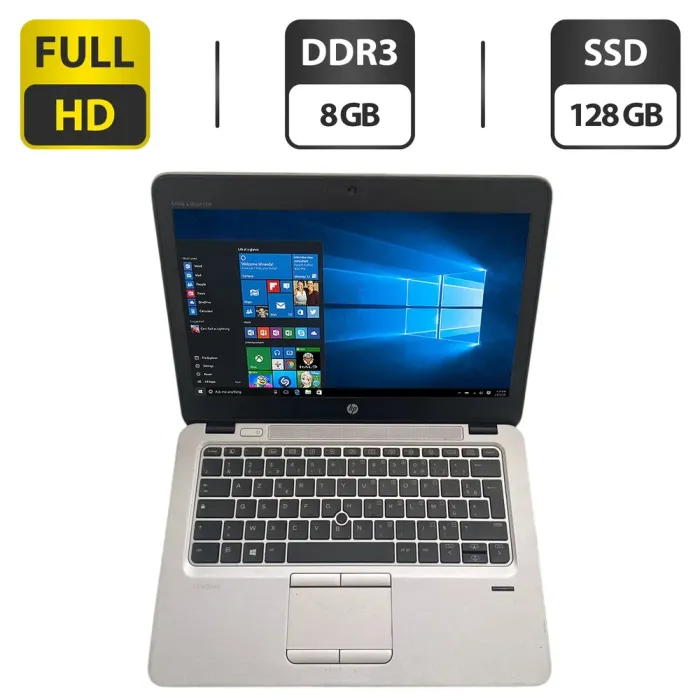 Нетбук Б-клас HP EliteBook 725 G3 / 12.5" (1920x1080) TN / AMD Pro A12-8800B (4 ядра по 2.1 - 3.4 GHz) / 8 GB DDR3 / 128 GB SSD / AMD Radeon R7 Graphics / WebCam б/в - зображення 1
