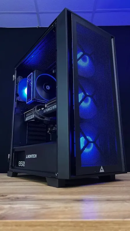 Збірка на замовлення: ігровий ПК Montech Air 1000 Premium Black Tower / AMD Ryzen 7 7700 (8 (16) ядер по 3,8 - 5,3 ГГц) / 32 ГБ DDR5 / 1000 ГБ SSD M.2 / nVidia GeForce RTX 5070 Ti, 16 ГБ GDDR7, 256-bit / 850W - зображення 3