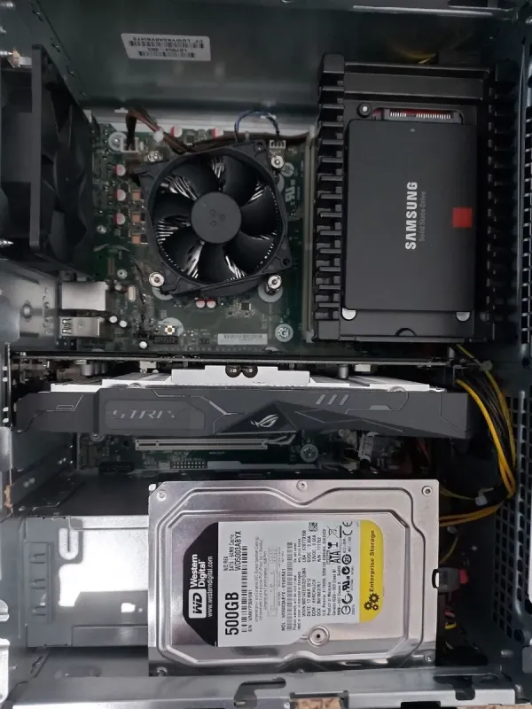 Комплект ПК: HP 600 G4 Tower / Intel Core i5-8400 (6 ядер по 2.8 - 4.0 GHz) / 16 GB DDR4 / 250 GB SSD M.2 + 512 GB SSD + 500 GB HDD / nVidia GeForce GTX 1050 Ti, 4 GB GDDR5, 128-bit + Монітор LG 24MB37PM-B / 24" (1920x1080) б/в - зображення 4