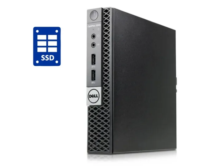 Неттоп Dell OptiPlex 3040 Micro USFF / Intel Core i3-6100T (2 (4) ядра по 3.2 GHz) / 8 GB DDR3 / 240 GB SSD / Intel HD Graphics 530 б/в - зображення 1
