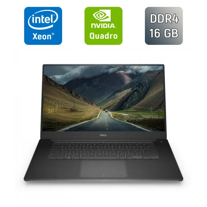 Мобільна робоча станція Б-класу Dell Precision 5520 / 15,6" (1920x1080) IPS / Intel Xeon E3-1505M v5 (4 (8) ядра по 2,8 - 3,7 ГГц) / 16 ГБ DDR4 / 512 ГБ SSD / nVidia Quadro M1200, 4 ГБ GDDR5, 128-біт / Windows 10 б/в - зображення 1