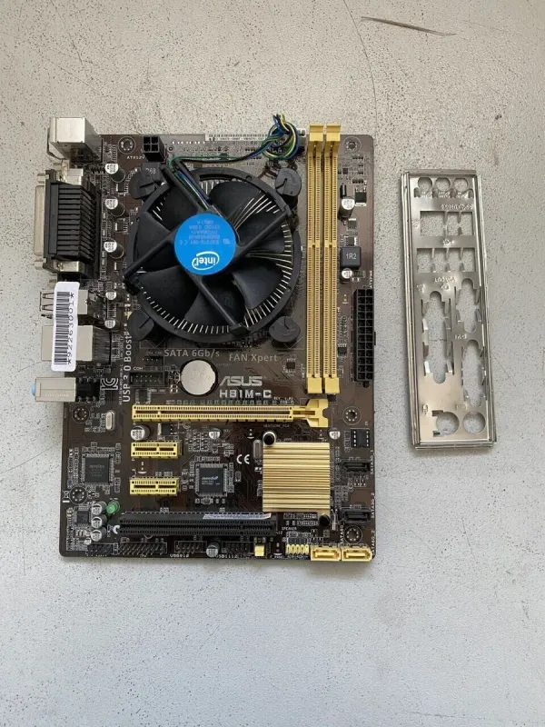 Комплект: Материнська плата Asus H81M-C / Intel Core i3-4130 (2 (4) ядра по 3.4 GHz) / 8 GB DDR3 / Socket LGA 1150 / Задня заглушка б/в - зображення 2