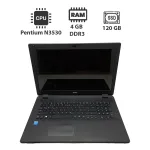 Ноутбук Acer ES1-511 / 15.6" (1366x768) TN / Intel Pentium N3530 (4 ядра по 2.16 - 2.58 GHz) / 4 GB DDR3 / 120 GB SSD / Intel HD Graphics / WebCam б/в