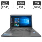 Ноутбук Asus R752S / 17.3" (1600x900) TN / Intel Pentium N3700 (4 ядра по 1.6 - 2.4 GHz) / 8 GB DDR3 / 120 GB SSD / Intel HD Graphics / WebCam б/в