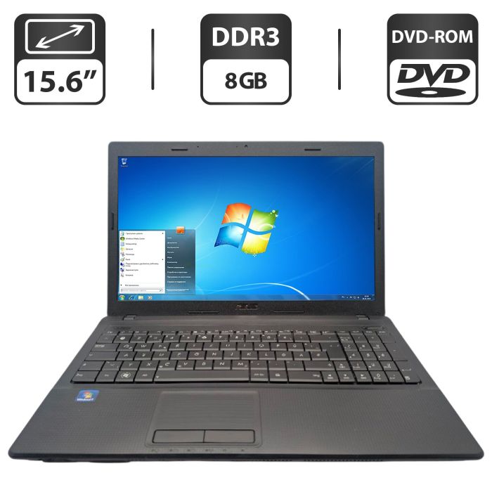 Ноутбук Asus X54C / 15.6" (1366x768) TN / Intel Pentium B960 (2 ядра по 2.2 GHz) / 8 GB DDR3 / 500 GB HDD / Intel HD Graphics / WebCam / DVD-ROM б/в - зображення 1