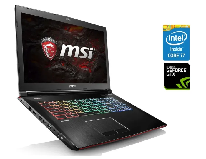 Ігровий ноутбук MSI GE72VR 7RF Apache Pro / 17.3" (1920x1080) TN / Intel Core i7-7700HQ (4 (8) ядра по 2.8 - 3.8 GHz) / 16 GB DDR4 / 512 GB SSD / nVidia GeForce GTX 1050, 2 GB GDDR5, 192-bit / WebCam / Win 10 Home б/в - зображення 1