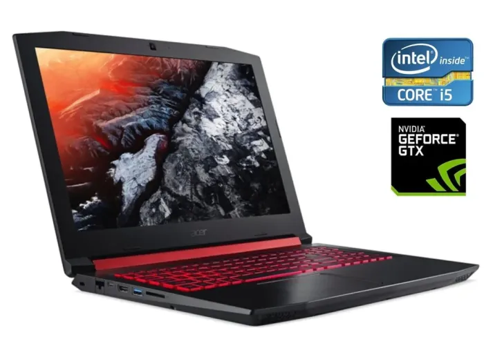 Ігровий ноутбук Б-клас Acer Nitro 5 AN515-51 / 15.6" (1920x1080) IPS / Intel Core i5-7300HQ (4 ядра по 2.5 - 3.5 GHz) / 16 GB DDR4 / 500 GB SSD / nVidia GeForce GTX 1050, 2 GB GDDR5, 128-bit / WebCam б/в - зображення 1