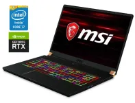 Ігровий ноутбук MSI GS75 Stealth 9SG / 17.3" (1920x1080) IPS / Intel Core i7-9750H (6 (12) ядер по 2.6 - 4.5 GHz) / 16 GB DDR4 / 256 GB SSD / nVidia GeForce RTX 2080 Max-Q, 8 GB GDDR6, 256-bit / WebCam б/в