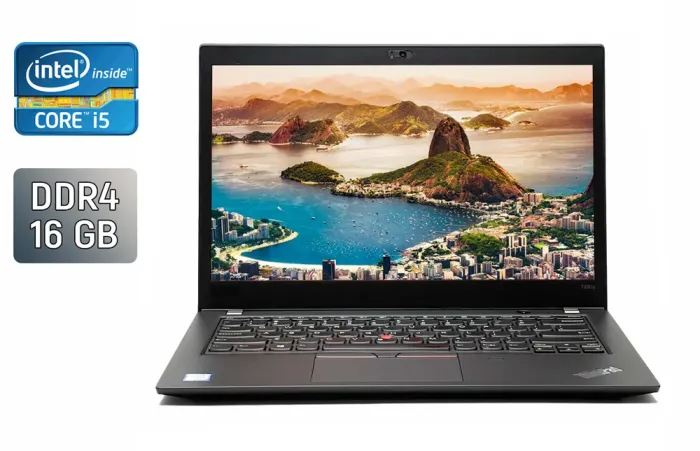 Ультрабук Б-клас Lenovo ThinkPad T480s / 14" (1920x1080) IPS / Intel Core i5-8350U (4 (8) ядра по 1.7 - 3.6 GHz) / 16 GB DDR4 / 480 GB SSD / Intel UHD Graphics 620 / WebCam / Fingerprint / Windows 10 б/в - зображення 1