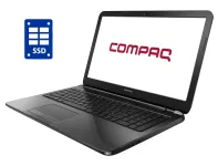 Ноутбук Б-клас HP Compaq 15-s100ng / 15.6" (1366x768) TN / Intel Celeron N2840 (2 ядра по 2.16 - 2.58 GHz) / 4 GB DDR3 / 120 GB SSD / Intel HD Graphics / WebCam / DVD-RW / Win 10 б/в