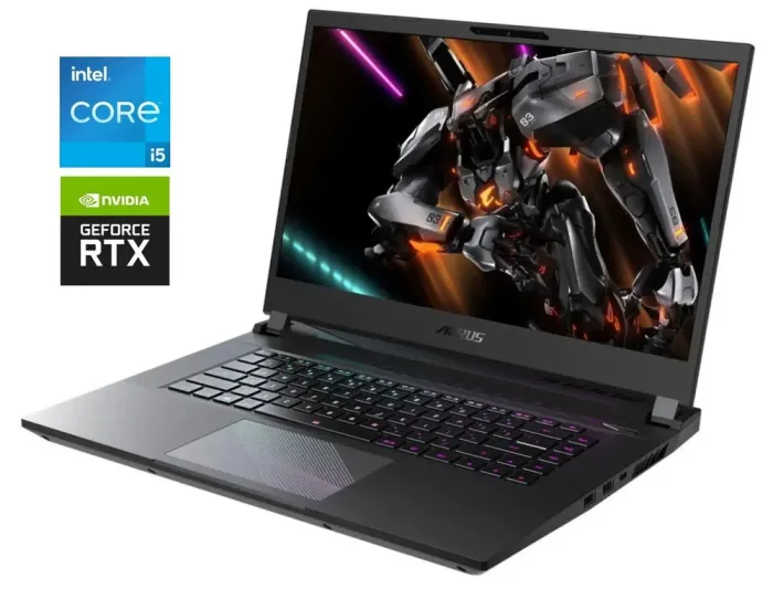 Ігровий ноутбук Gigabyte Aorus 15 BMF / 15.6" (1920x1080) IPS / Intel Core i5-13500H (12 (16) ядер по 3.5 - 4.7 GHz) / 16 GB DDR4 / 512 GB SSD / nVidia GeForce RTX 4050, 6 GB GDDR6, 96-bit / WebCam б/в - зображення 1