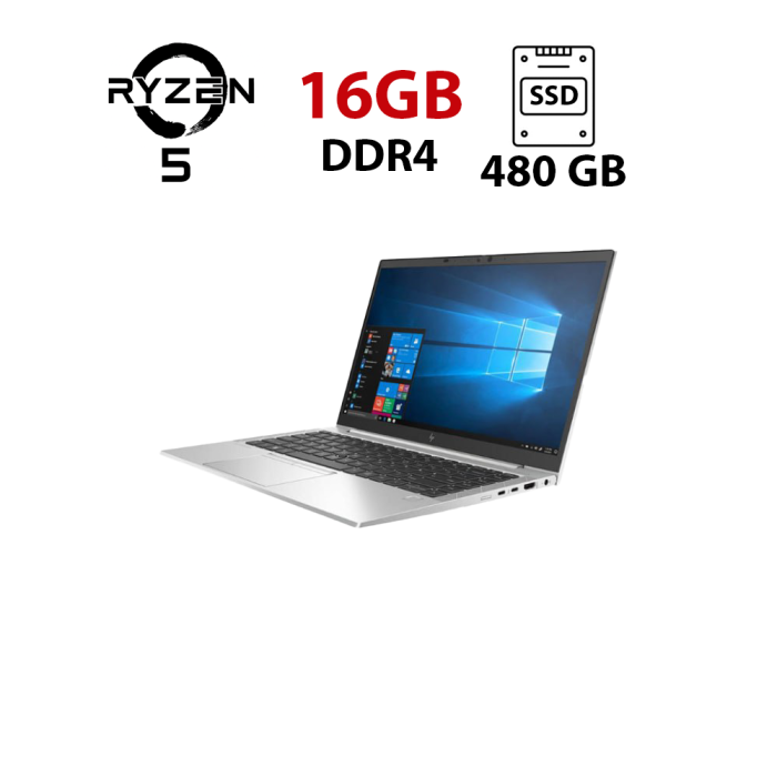 Ультрабук HP EliteBook 845 G8 / 14" (1920x1080) IPS / AMD Ryzen 5 Pro 5650U (6 (12) ядер по 2.3 - 4.2 GHz) / 16 GB DDR4 / 480 GB SSD / AMD Radeon Vega 7 / WebCam б/в - изображение 1
