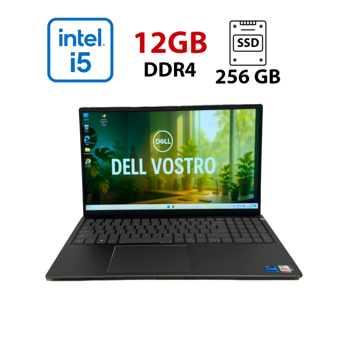 Ультрабук Б-клас Dell vostro 5510 / 15.6" (1920x1080) IPS / Intel Core i5-11300H (4 (8) ядра по 3.1 - 4.4 GHz) / 12 GB DDR4 / 256 GB SSD / Intel Iris Xe Graphics / WebCam б/в - изображение 1