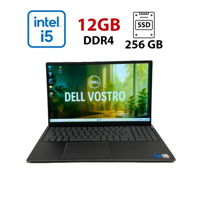 Ультрабук Б-клас Dell vostro 5510 / 15.6" (1920x1080) IPS / Intel Core i5-11300H (4 (8) ядра по 3.1 - 4.4 GHz) / 12 GB DDR4 / 256 GB SSD / Intel Iris Xe Graphics / WebCam б/в - зображення 1