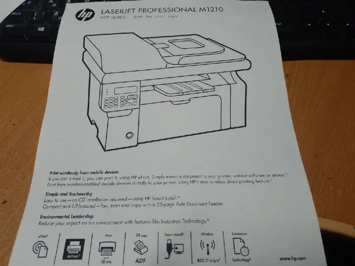 БФП HP LaserJet Pro M1217nfw / Лазерний монохромний друк / 600x600 dpi / A4 / 18 стор/хв / Ethernet, USB 2.0, WiFi б/в - зображення 3