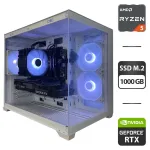 Збірка під замовлення: ігровий ПК Gamdias Aura GC10M ARGB White Tower / AMD Ryzen 5 5600 (6 (12) ядер по 3.5 - 4.4 GHz) / 16 GB DDR4 / 1000 GB SSD M.2 / nVidia GeForce RTX 3070, 8 GB GDDR6, 256-bit / 650W б/в