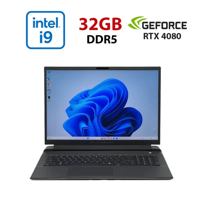 Ігровий ноутбук Б-класу Dell Alienware M18 R2 / 18" (2560x1600) IPS / Intel Core i9-14900HX (24 (32) ядра по 1,6 - 5,8 ГГц) / 32 ГБ DDR5 / 1920 ГБ SSD M.2 NVMe / nVidia GeForce RTX 4080, 12 ГБ GDDR6X, 192-біт / Веб-камера б/в - зображення 1
