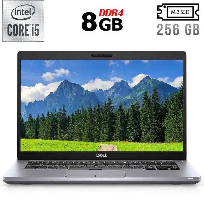 Ультрабук Б-клас Dell Latitude 5410 / 14" (1920x1080) IPS Touch / Intel Core i5-10210U (4 (8) ядра по 1.6 - 4.2 GHz) / 8 GB DDR4 / 256 GB SSD M.2 / Intel UHD Graphics / WebCam / USB 3.1 / HDMI / Windows 10 б/в - зображення 1