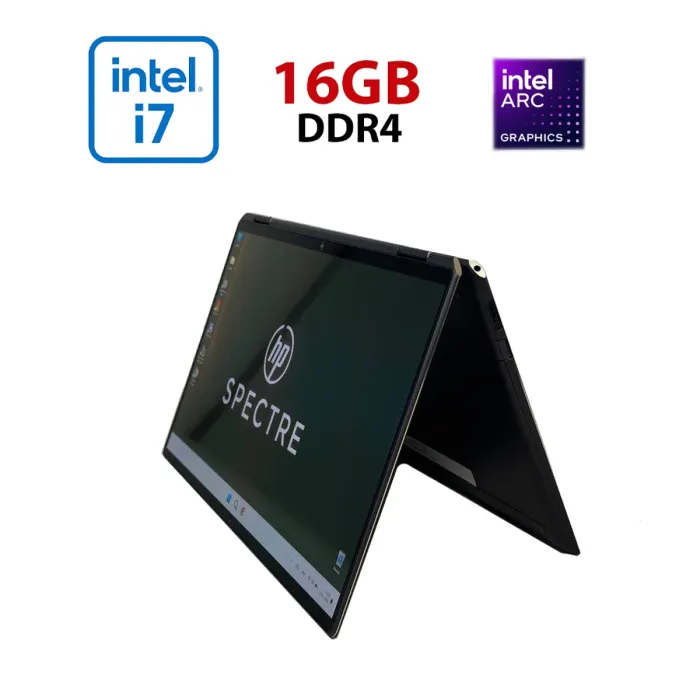 Ігровий ультрабук-трансформер HP Spectre x360 16-f2023dx / 16" (13840x2400) IPS Touch / Intel Core i7-1260P (12 (16) ядер по 2,1 - 4,7 ГГц) / 16 ГБ DDR4 / 512 ГБ SSD / Intel Arc A370M, 4 ГБ GDDR6, 64-біт б/в - зображення 1