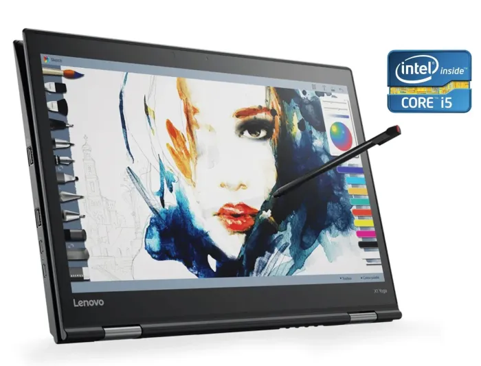 Ультрабук-трансформер Б-клас Lenovo ThinkPad X1 Yoga G2 / 14" (1920x1080) IPS Touch / Intel Core i5-7300U (2 (4) ядра по 2.6 - 3.5 GHz) / 8 GB DDR3 / 256 GB SSD / Intel HD Graphics 620 / WebCam / Win 10 Pro б/в - зображення 1