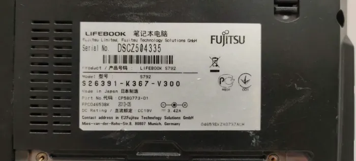 Ноутбук Б-клас Fujitsu LifeBook S792 / 13.3" (1366x768) TN / Intel Core i5-3340M (2 (4) ядра по 2.7 - 3.4 GHz) / 4 GB DDR3 / 320 GB HDD / Intel HD Graphics 4000 б/в - зображення 8
