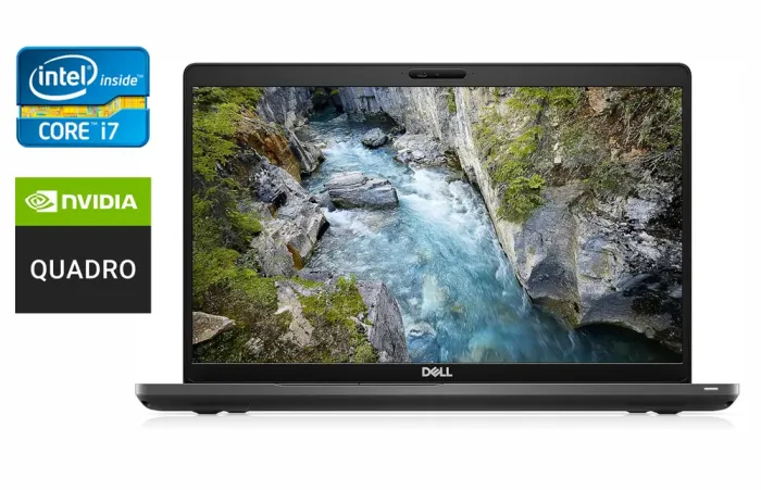 Ноутбук робоча станція Dell Precision 3541 / 15.6" (1920x1080) IPS / Intel Core i7-9850H (6 (12) ядер по 2.6 - 4.6 GHz) / 32 GB DDR4 / 1000 GB SSD / nVidia Quadro P620, 4 GB GDDR5 128-bit / WebCam / TouchID / Windows 10 б/в - зображення 1