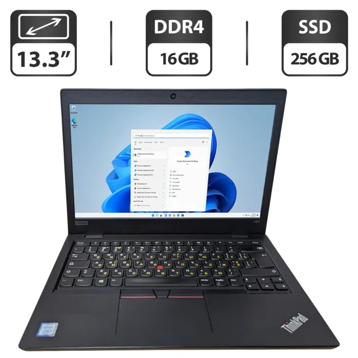 Ультрабук Lenovo ThinkPad L390 / 13.3" (1366x768) TN / Intel Core i3-8145U (2 (4) ядра по 2.1 - 3.9 GHz) / 16 GB DDR4 / 256 GB SSD / Intel UHD Graphics / WebCam б/в - зображення 1