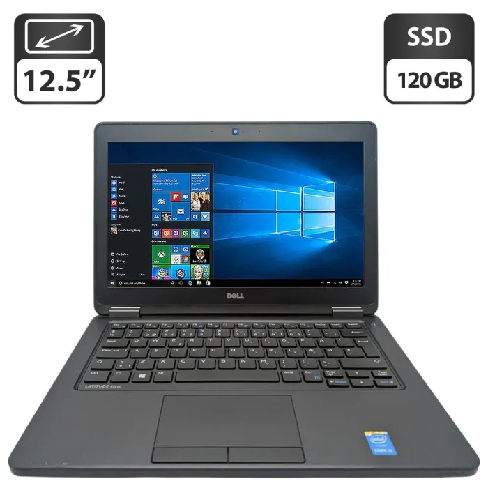 Нетбук Dell Latitude E5250 / 12.5" (1366x768) TN / Intel Core i5-5200U (2 (4) ядра по 2.2 - 2.7 GHz) / 8 GB DDR3 / 120 GB SSD / Intel HD Graphics 5500 / WebCam б/в - зображення 1