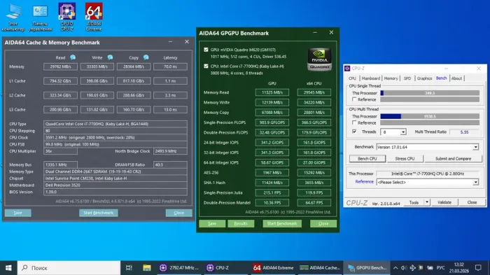Мобільна робоча станція Dell Precision 3520 / 15.6" (1366x768) TN / Intel Core i7-7700HQ (4 (8) ядра по 2.8 - 3.8 GHz) / 8 GB DDR4 / 256 GB SSD M.2 / nVidia Quadro M620, 2 GB GDDR5, 128-bit / WebCam / Win 10 Pro б/в - зображення 12