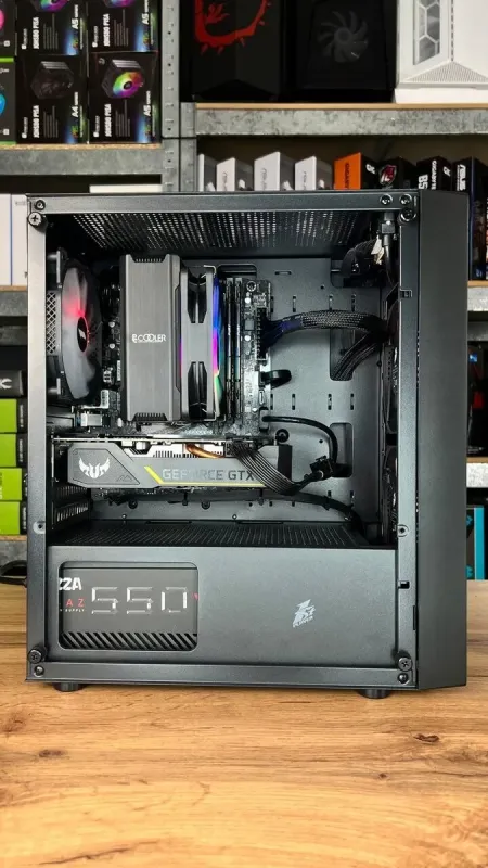 Ігровий ПК 1stPlayer BS-2-3F1-BK Tower NEW / Intel Core i3-12100F NEW (4 (8) ядер 3,3 - 4,3 ГГц) / 16 ГБ DDR4 NEW / 480 ГБ SSD NEW / nVidia GeForce GTX 1660 Ti, 6 ГБ GDDR6, 192-біт / 550 Вт NEW / HDMI б/в - зображення 5