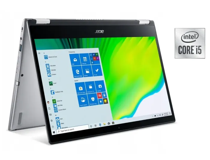 Ноутбук-трансформер Б-клас Acer Spin 3 SP314-54N / 14" (1920x1080) IPS Touch / Intel Core i5-1035G4 (4 (8) ядра по 1.1 - 3.7 GHz) / 8 GB DDR4 / 256 GB SSD / Intel Iris Plus Graphics / WebCam / Win 11 Home б/в - зображення 1