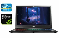 Ігровий ноутбук Б-клас MSI GS63VR 6RF / 15.6" (1920x1080) IPS / Intel Core i7-6700HQ (4 (8) ядра по 2.6 - 3.5 GHz) / 16 GB DDR4 / 128 GB SSD + 1000 GB HDD / nVidia GeForce GTX 1060, 6 GB GDDR5, 192-bit / WebCam / HDMI б/в
