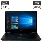 Ноутбук Б-клас Dell Latitude E7450 / 14" (1366x768) TN / Intel Core i5-5300U (2 (4) ядра по 2.3 - 2.9 GHz) / 8 GB DDR3 / 256 GB SSD / Intel HD Graphics 5500 / WebCam / Windows 10 Pro б/в