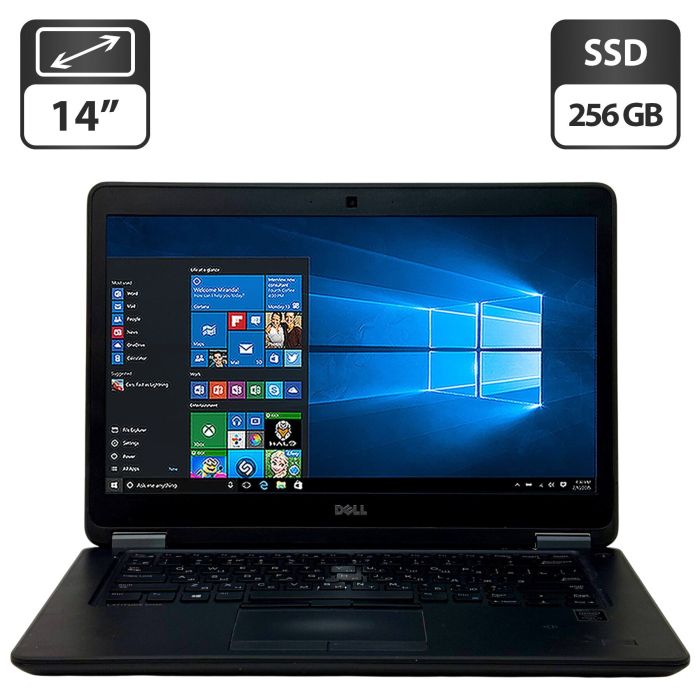 Ноутбук Б-клас Dell Latitude E7450 / 14" (1366x768) TN / Intel Core i5-5300U (2 (4) ядра по 2.3 - 2.9 GHz) / 8 GB DDR3 / 256 GB SSD / Intel HD Graphics 5500 / WebCam / Windows 10 Pro б/в - изображение 1
