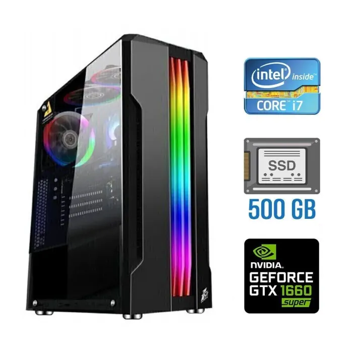 Ігровий ПК Tower / Intel Core i7-2600 (4 (8) ядра по 3.4 - 3.8 GHz) / 16 GB DDR3 / 500 GB SSD NEW / nVidia GeForce GTX 1660 Super, 6 GB GDDR6, 192-bit б/в - зображення 1