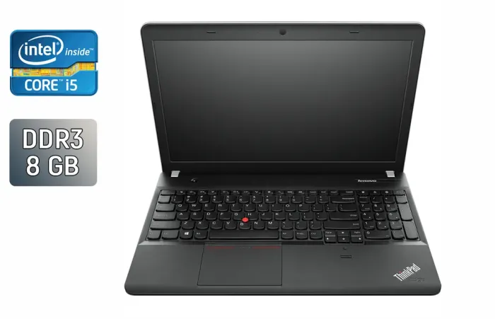 Ноутбук Lenovo ThinkPad Edge E540 / 15.6" (1366x768) TN / Intel Core i5-4200M (2 (4) ядра по 2.5 - 3.1 GHz) / 8 GB DDR3 / 240 GB SSD / Intel HD Graphics 4600 / WebCam / Fingerprint / Windows 10 б/в - зображення 1