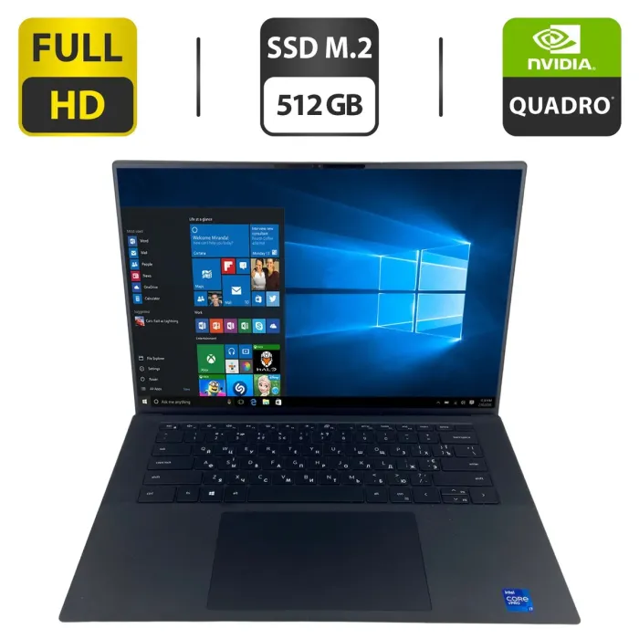 Мобільна робоча станція Dell Precision 5560 / 15.6" (1920x1200) IPS / Intel Core i7-11850H (8 (16) ядер по 2.5 - 4.8 GHz) / 16 GB DDR4 / 512 GB SSD M.2 / nVidia Quadro T1200, 4 GB GDDR6, 128-bit / WebCam б/в - зображення 1