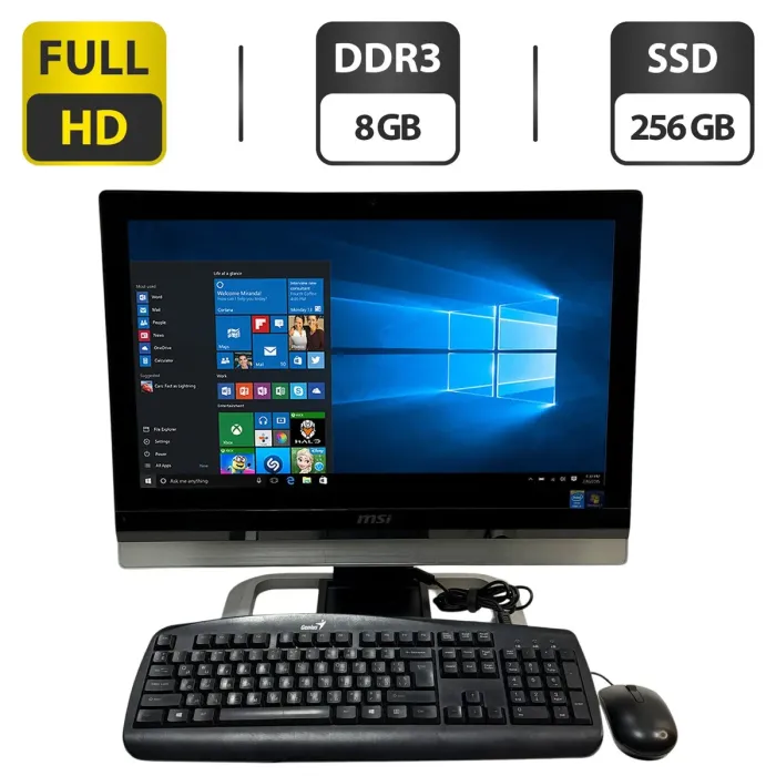 Моноблок Б-клас MSI MS-AE63 / 24" (1920x1080) TN / Intel Core i3-4000M (2 (4) ядра по 2.4 GHz) / 8 GB DDR3 / 256 GB SSD / Intel HD Graphics 4600 / DVD-ROM / WebCam / Wi-Fi / DVD-ROM б/в - зображення 1