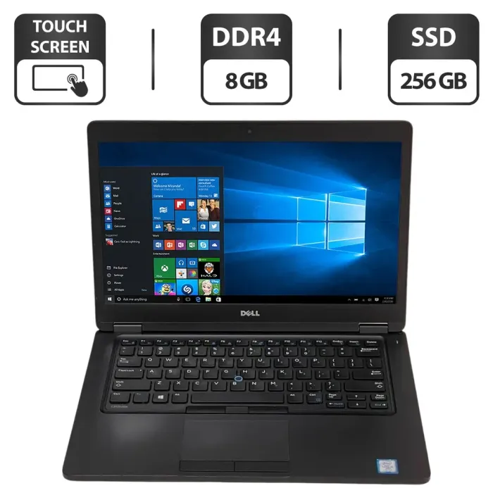 Ультрабук Б-клас Dell Latitude 5480 / 14" (1920x1080) IPS Touch / Intel Core i5-7300U (2 (4) ядра по 2.6 - 3.5 GHz) / 8 GB DDR4 / 256 GB SSD / Intel HD Graphic 620 / WebCam / Windows 10 Pro б/в - зображення 1