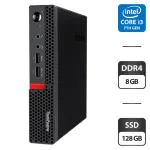 Неттоп Lenovo ThinkCentre M910q Tiny USFF / Intel Core i3-7100T (2 (4) ядра по 3.4 GHz) / 8 GB DDR4 / 128 GB SSD / Intel HD Graphics 630 б/в