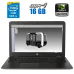 Мобільна робоча станція HP Zbook 15 G4 / 15.6" (1920x1080) IPS / Intel Core i7-7700HQ (4 (8) ядра по 2.8 - 3.8 GHz) / 16 GB DDR4 / 480 GB SSD / nVidia Quadro M2200, 4 GB GDDR5, 128-bit / WebCam / 3G б/в