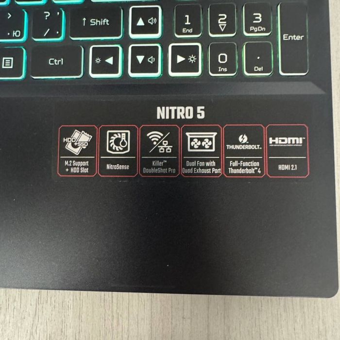 Ігровий ноутбук Б-класу Acer Nitro 5 AN515-58 / 15,6" (1920x1080) IPS / Intel Core i5-12450H (8 (12) ядер по 2,0 - 4,4 ГГц) / 16 ГБ DDR5 / 1000 ГБ SSD NVMe / nVidia GeForce RTX 3050, 4 ГБ GDDR6, 128-біт / WebCam б/в - зображення 9