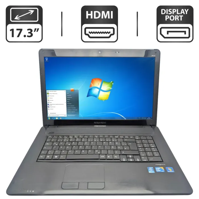 Ноутбук Medion Akoya E7216 / 17.3" (1600x900) TN / Intel Core i3-380M (2 (4) ядра по 2.53 GHz) / 6 GB DDR3 / 320 GB HDD / Intel HD Graphics / WebCam / АКБ не тримає б/в - зображення 1