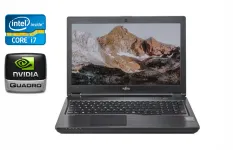 Мобільна робоча станція Б-клас Fujitsu Celsius H780 / 15.6" (1920x1080) IPS / Intel Core i7-8750H (6 (12) ядер по 2.2 - 4.1 GHz) / 16 GB DDR4 / 512 GB SSD / nVidia Quadro P600, 4 GB GDDR5, 128-bit / VGA / USB Type-C / HDMI / WebCam б/в