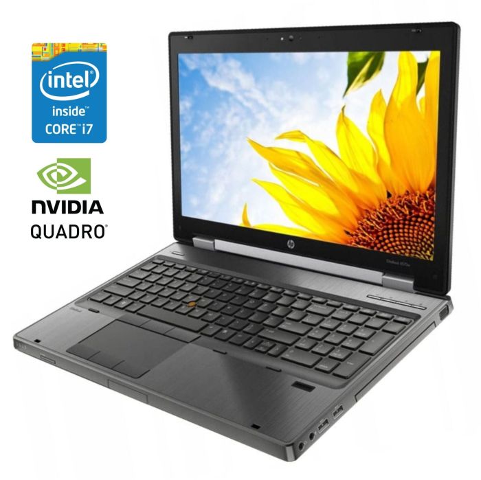 Мобільна робоча станція Б-клас HP EliteBook 8560w / 15.6" (1920x1080) TN / Intel Core i7-2630QM (4 (8) ядра по 2.0 - 2.9 GHz) / 8 GB DDR3 / 500 GB HDD / nVidia Quadro 1000M, 2 GB DDR3, 128-bit / WebCam / DVD-ROM / Win 10 Pro б/в - зображення 1