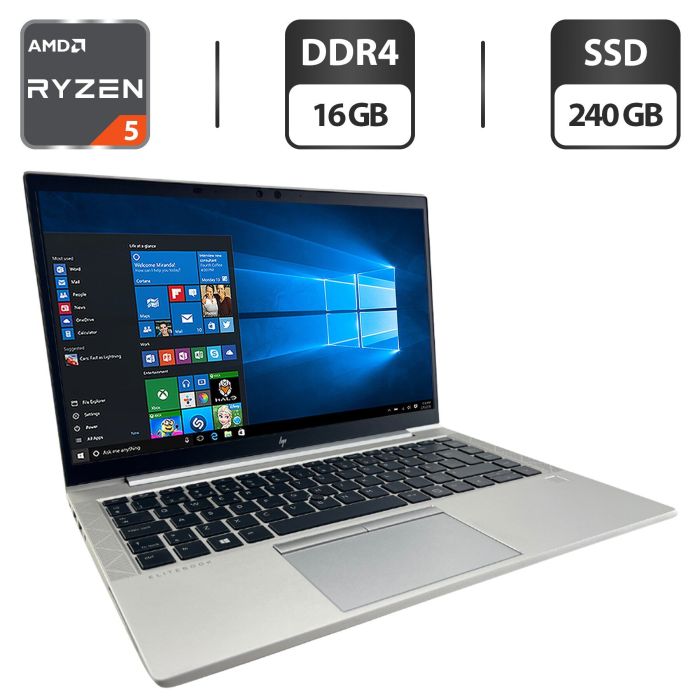 Ультрабук HP EliteBook 845 G8 / 14" (1920x1080) IPS / AMD Ryzen 5 Pro 5650U (6 (12) ядер по 2.3 - 4.2 GHz) / 16 GB DDR4 / 240 GB SSD / AMD Radeon Vega 7 / WebCam б/в - зображення 1