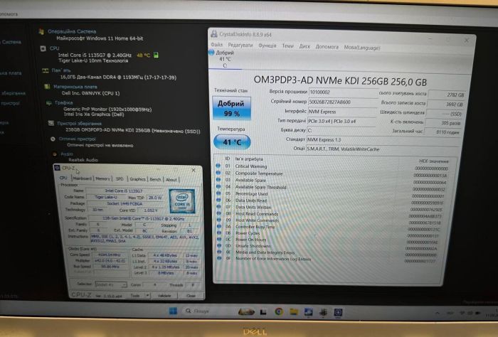 Ультрабук Б-клас Dell Inspiron 15 5502 / 15.6" (1920x1080) IPS / Intel Core i5-1135G7 (4 (8) ядра по 2.4 - 4.2 GHz) / 16 GB DDR4 / 256 GB SSD / Intel Iris Xe Graphics / WebCam / Win 11 Pro б/в - зображення 10